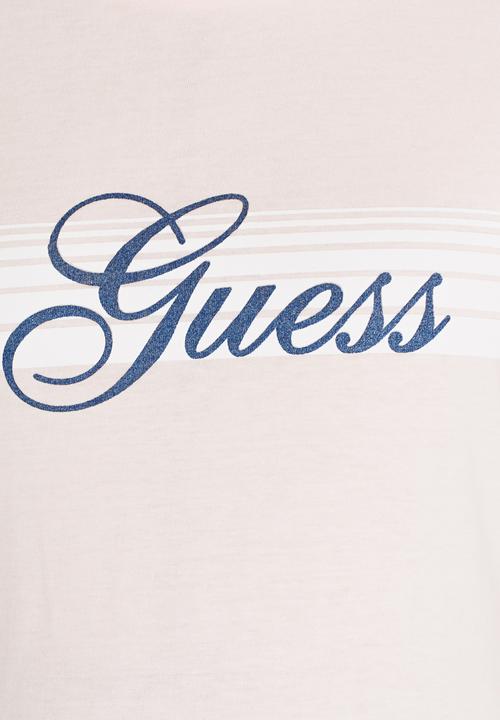 GUESS - Lined Guess Tee Pale Pink