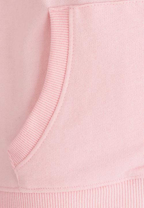 MINOTI - Basic Fleece Zip Thru Hoodie Pale Pink