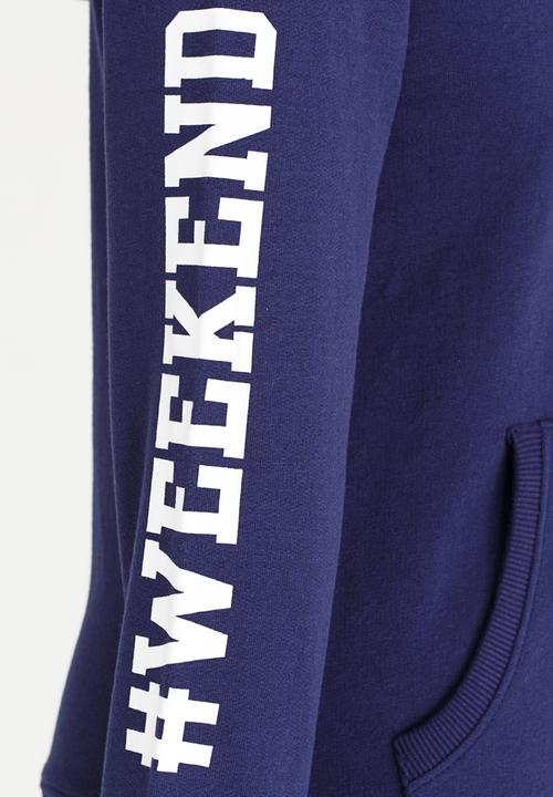 MINOTI - Basic Fleece Zip Thru Hoodie Navy