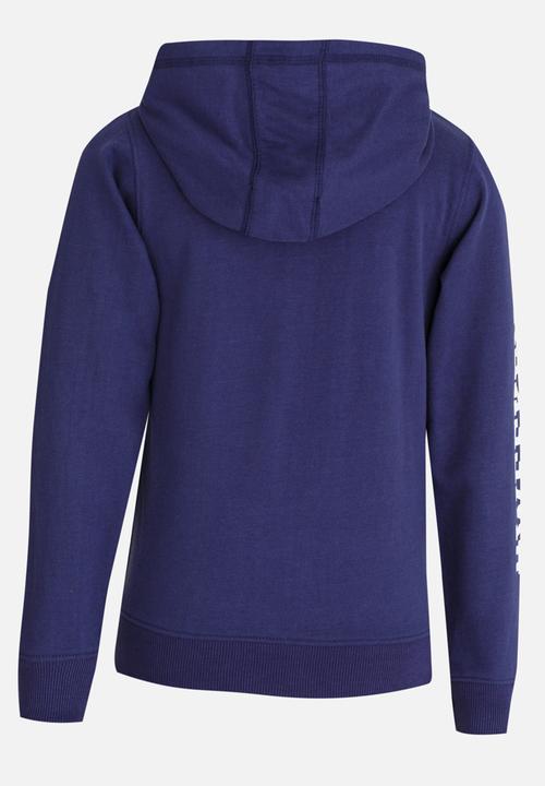 MINOTI - Basic Fleece Zip Thru Hoodie Navy