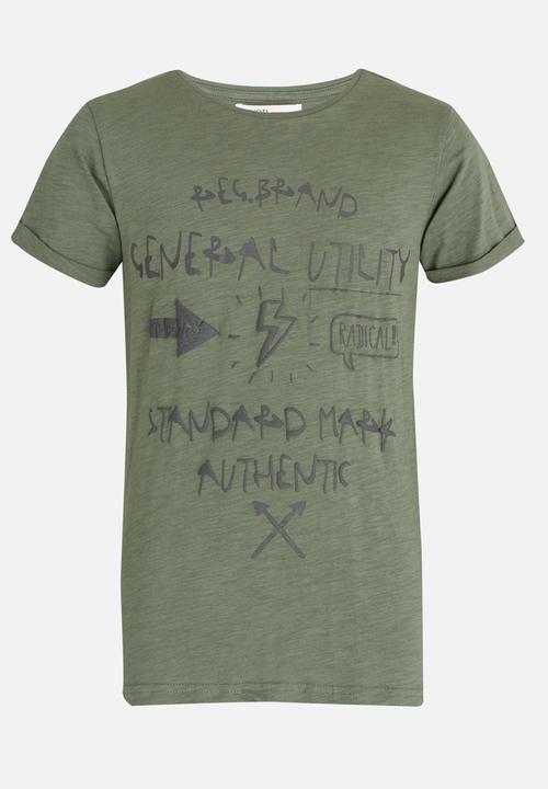 MINOTI - Army Distressed Printed Tee Khaki Green