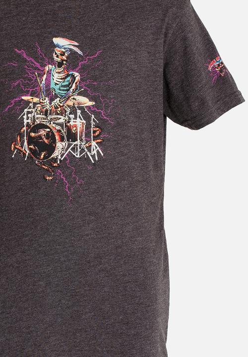 Brave Soul - Printed Tee Charcoal