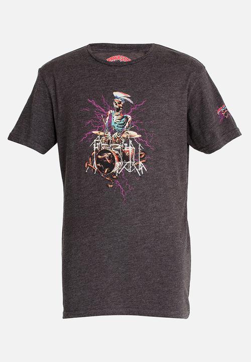 Brave Soul - Printed Tee Charcoal