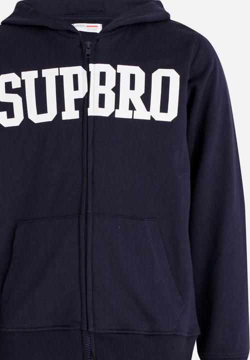 MINOTI - Basic Fleece Zip Thru Hoodie Navy