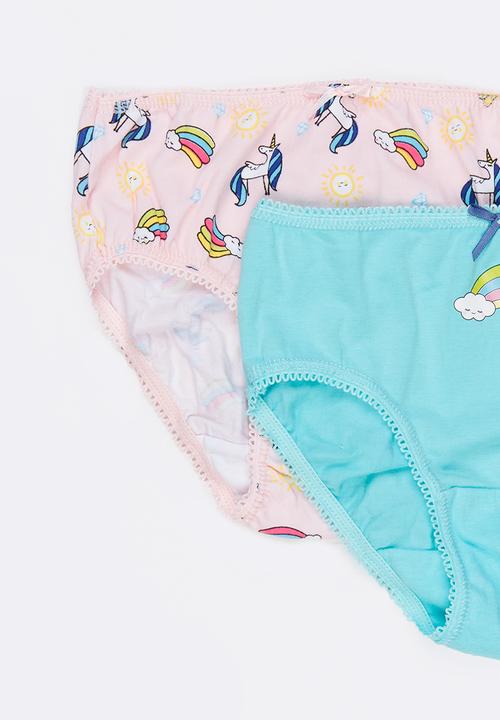 MINOTI - 5 Pack Bow Detail Bikini Briefs Multi-colour