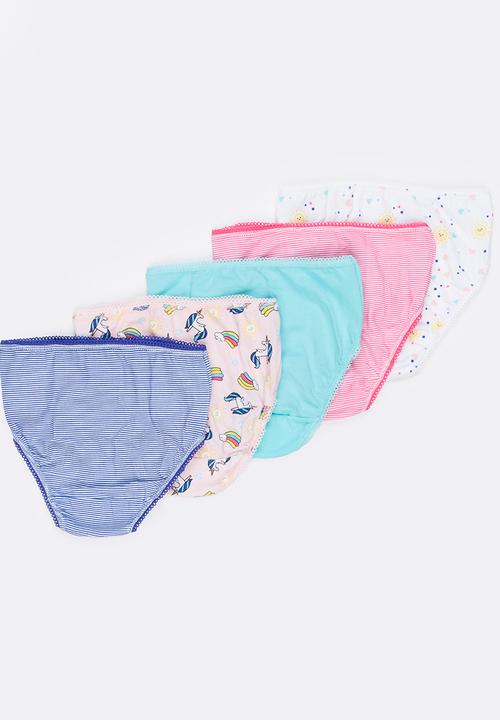 MINOTI - 5 Pack Bow Detail Bikini Briefs Multi-colour
