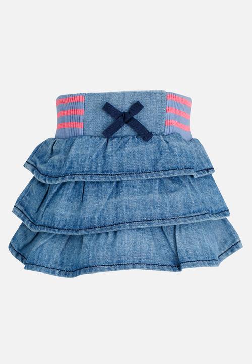 Pop Candy - Denim frill skirt - blue 