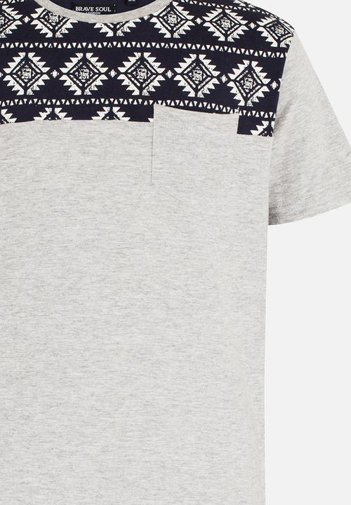 Brave Soul - Crew Neck T-shirt Mid Grey