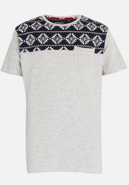 Brave Soul - Crew Neck T-shirt Mid Grey