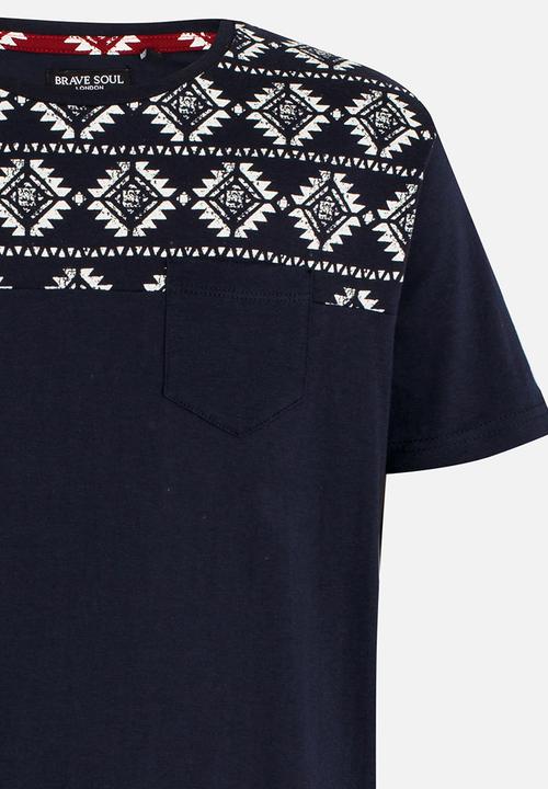 Brave Soul - Crew Neck T-shirt Navy