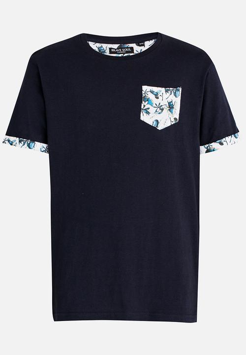 Brave Soul - Crew Neck T-shirt Navy