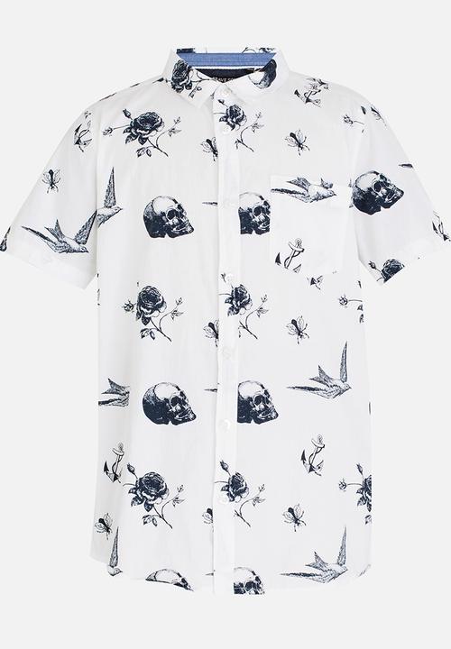 Brave Soul - Printed Shirt White