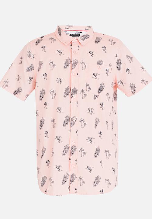 Brave Soul - Printed Shirt Mid Pink
