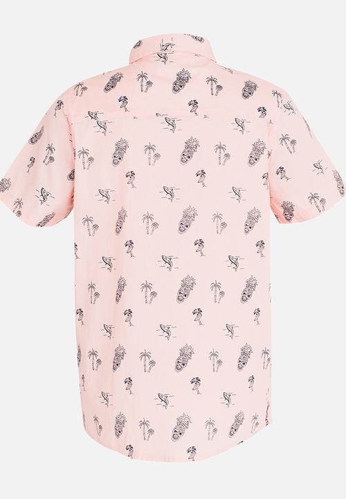 Brave Soul - Printed Shirt Mid Pink