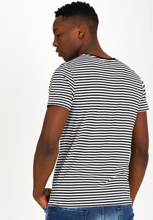 Sassoon - V - Neck Winter Tee Black and White