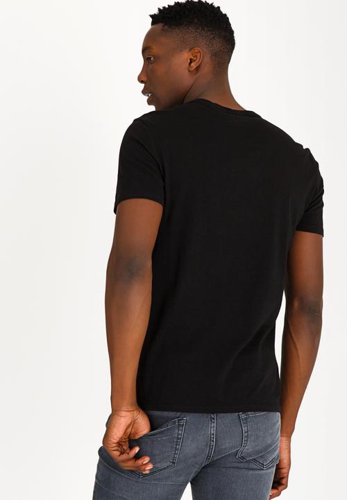 GUESS - Short Sleeve Denim ATL Logo Crew T-shirt Black