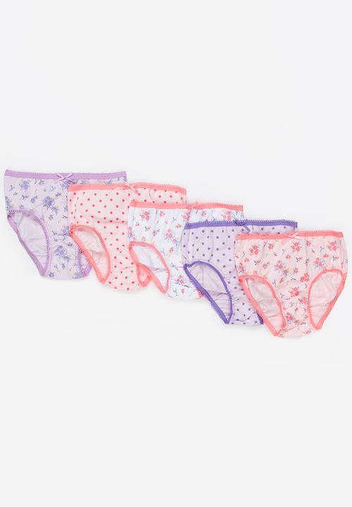 MINOTI - 5 Pack Floral AOP Bikini Briefs Multi-colour
