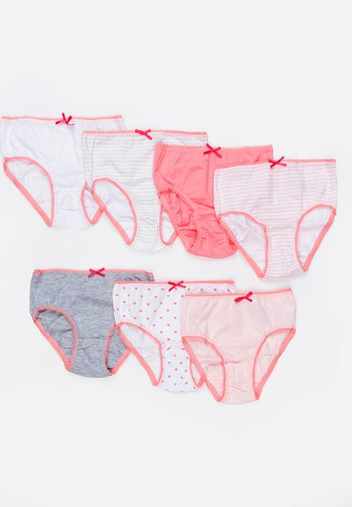 MINOTI - 7 Pack Bow Detail Bikini Briefs Multi-colour
