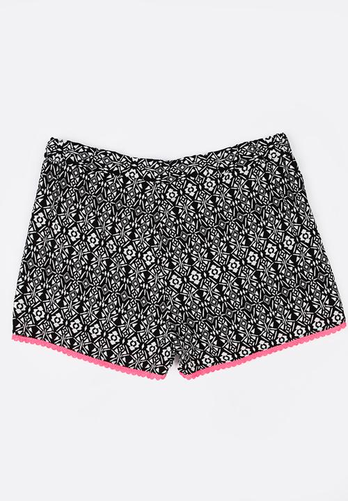 Pop Candy - Printed Shorts Black