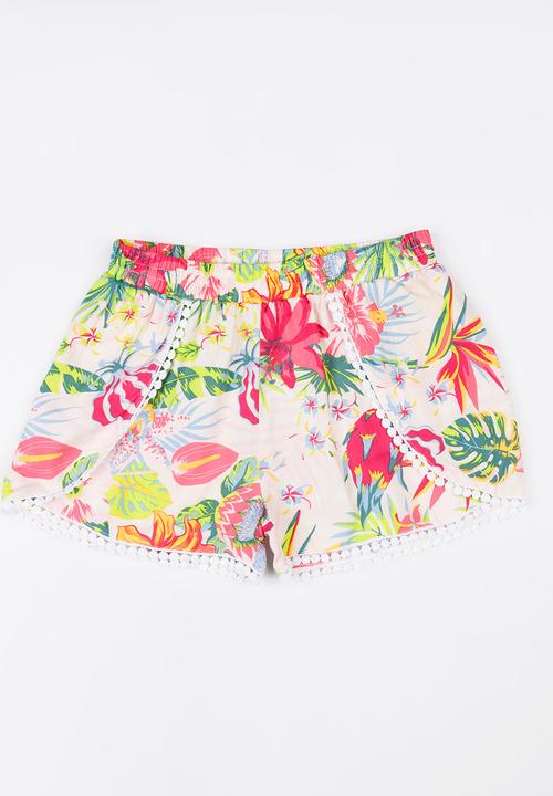 MINOTI - Jungle pom-pom detail short - multi