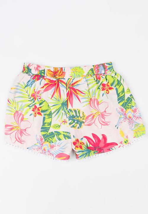 MINOTI - Jungle pom-pom detail short - multi