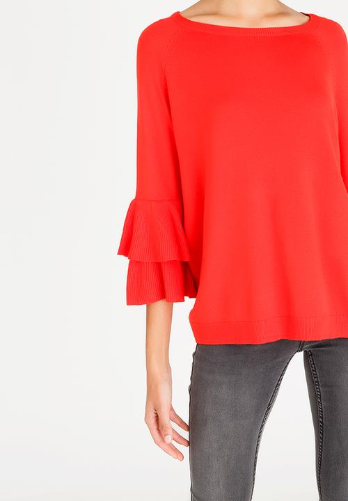 ONLY - Mila Ruffle Top Red