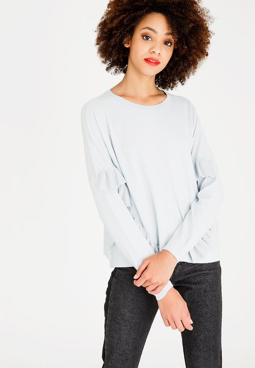 ONLY - Ginny Ruffle Top Pale Blue