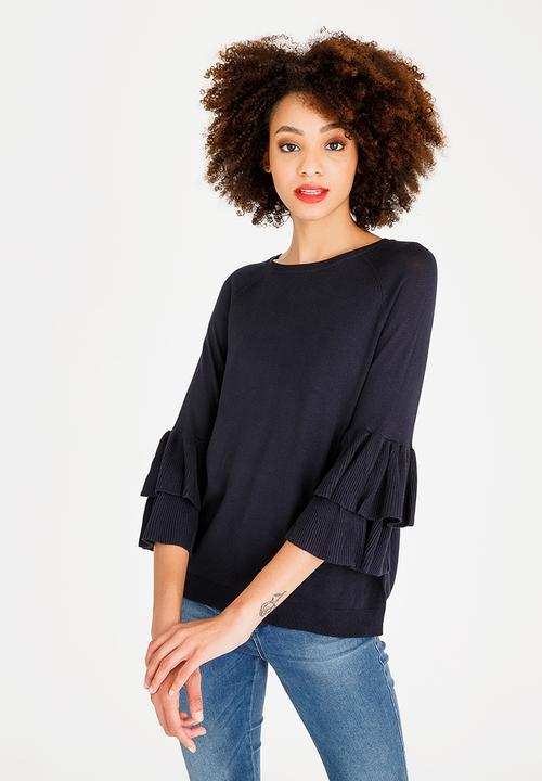 ONLY - Mila Ruffle Top Navy