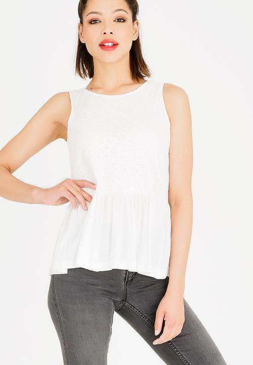 c(inch) - Peplum Top White