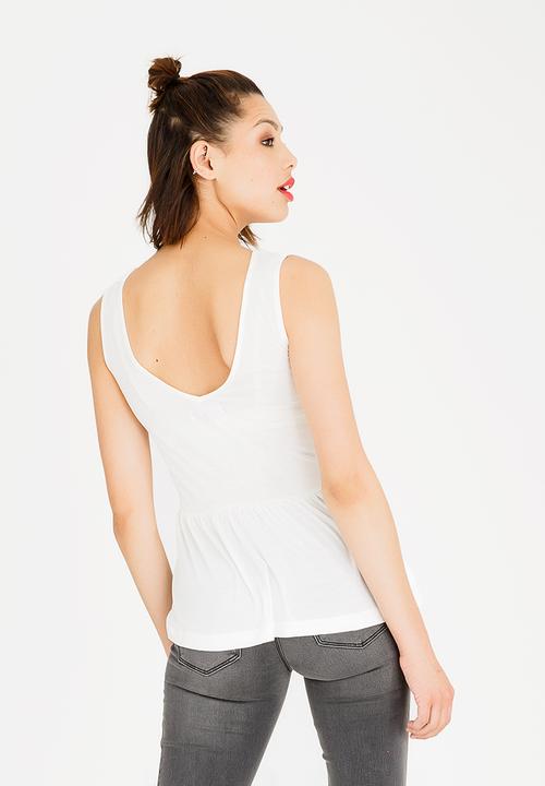c(inch) - Peplum Top White