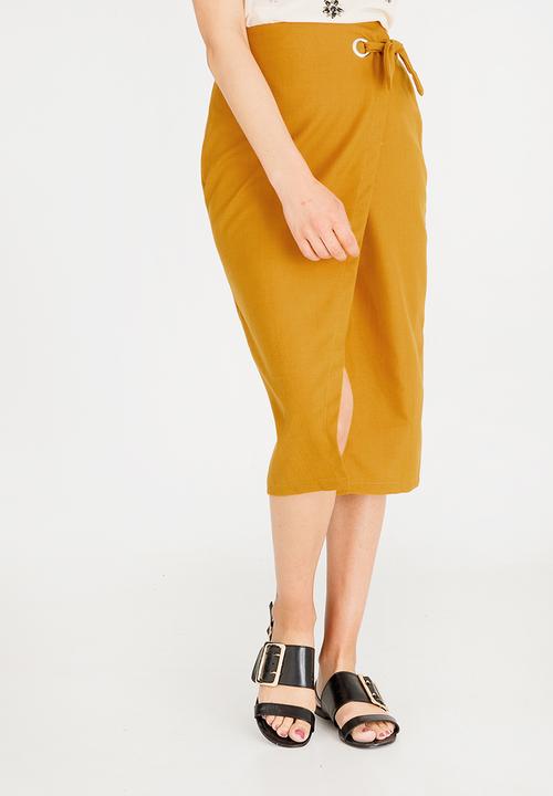 STYLE REPUBLIC - Wrap Midi Skirt Yellow