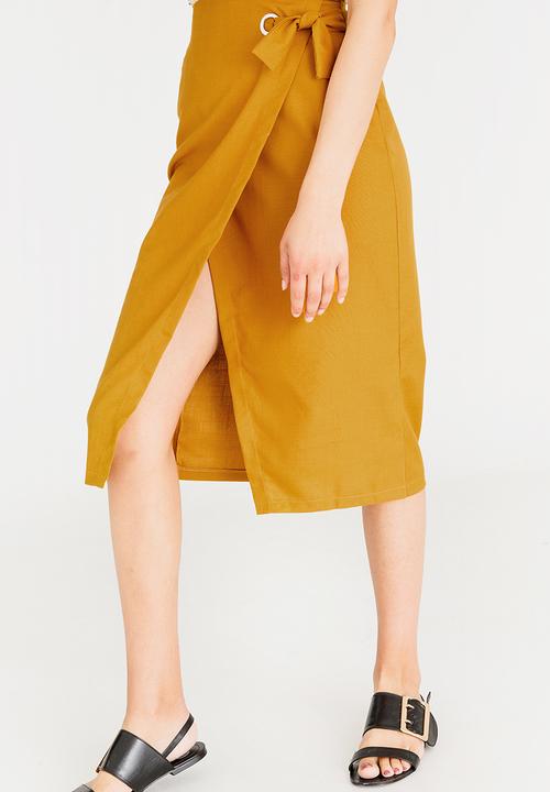 STYLE REPUBLIC - Wrap Midi Skirt Yellow