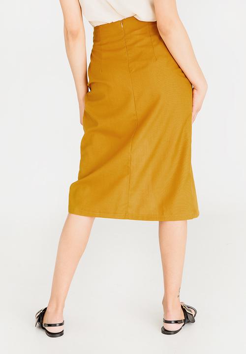 STYLE REPUBLIC - Wrap Midi Skirt Yellow
