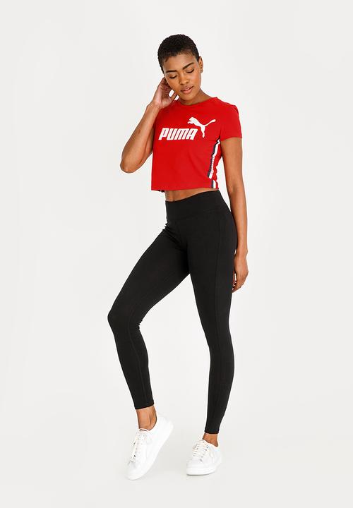 PUMA - Tape Logo Cropped Tee Red