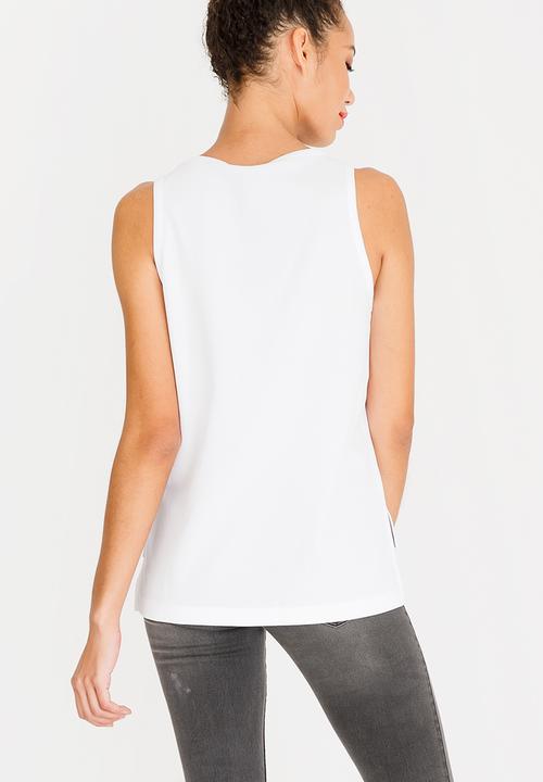 STYLE REPUBLIC - High Low Tank Top Off White