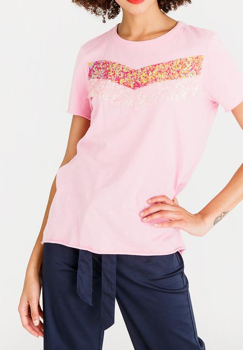 ONLY - Jamila Sequins Tee Pale Pink