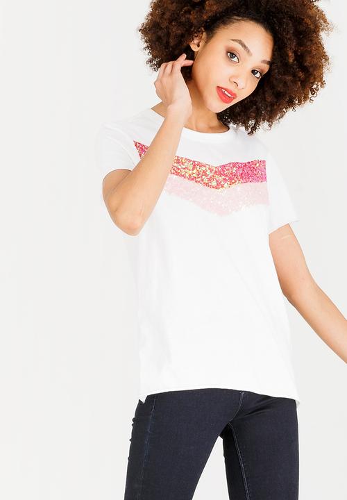 ONLY - Jamila Sequins Tee White