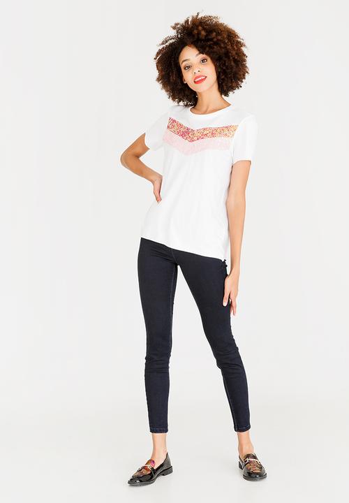 ONLY - Jamila Sequins Tee White