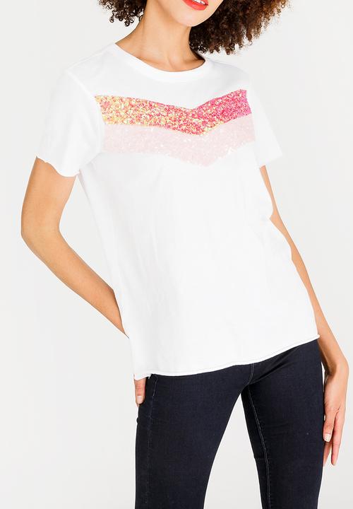 ONLY - Jamila Sequins Tee White