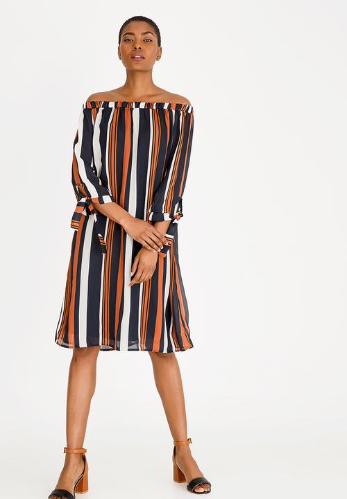 edit - Off the shoulder shift dress - multi