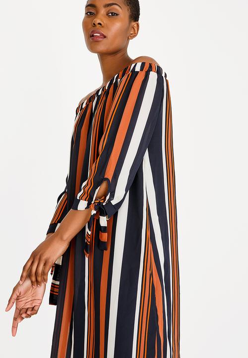 edit - Off the shoulder shift dress - multi