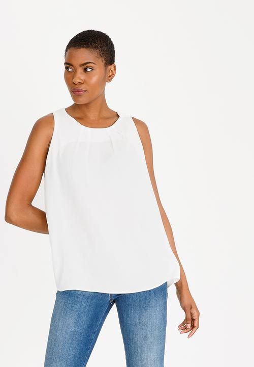 edit - Tie-up back top - white 