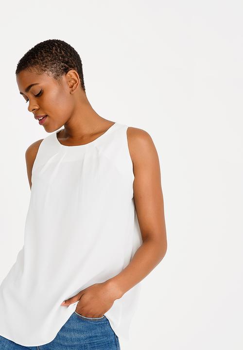 edit - Tie-up back top - white 
