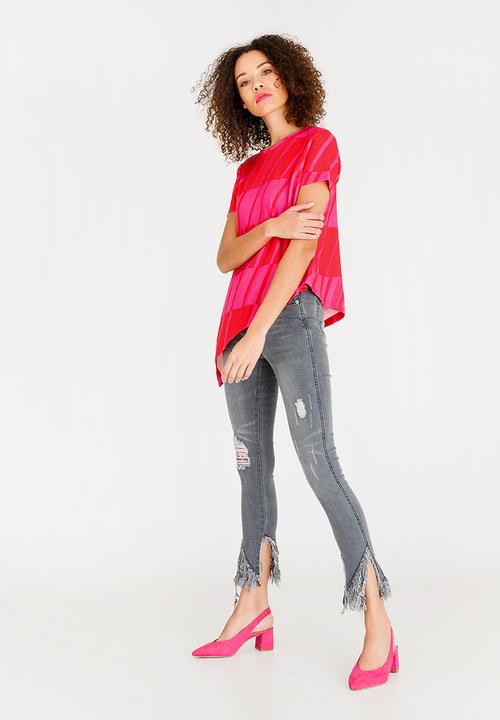 c(inch) - Asymmetrical T-Shirt Multi-colour