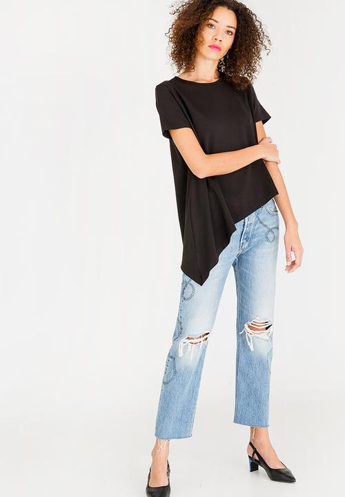 c(inch) - Asymmetrical T-Shirt Black