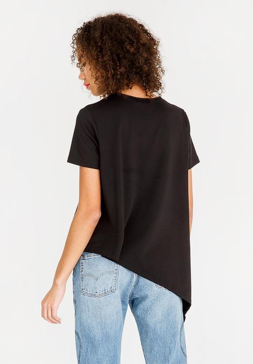 c(inch) - Asymmetrical T-Shirt Black