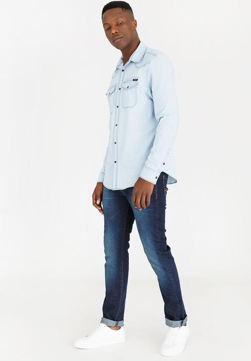 GUESS - Slim Fit Shirt Pale Blue