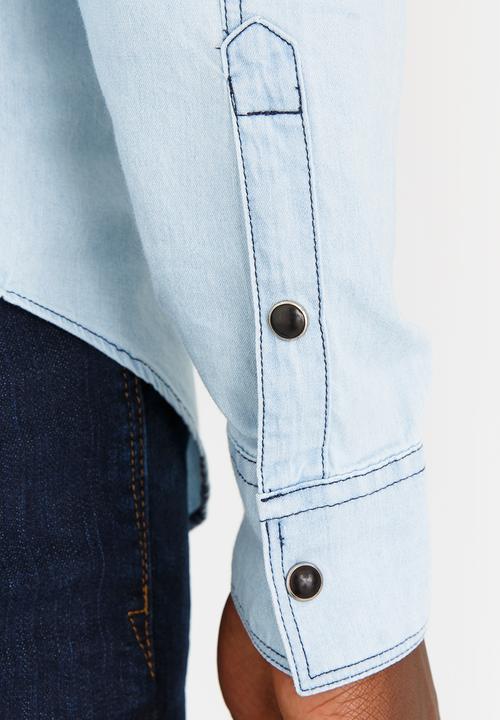 GUESS - Slim Fit Shirt Pale Blue