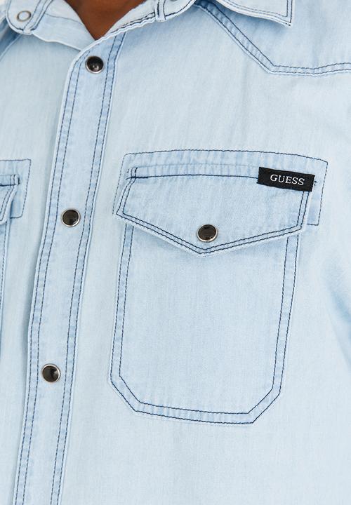 GUESS - Slim Fit Shirt Pale Blue