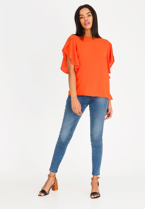 edit - Petal sleeve blouse - orange 